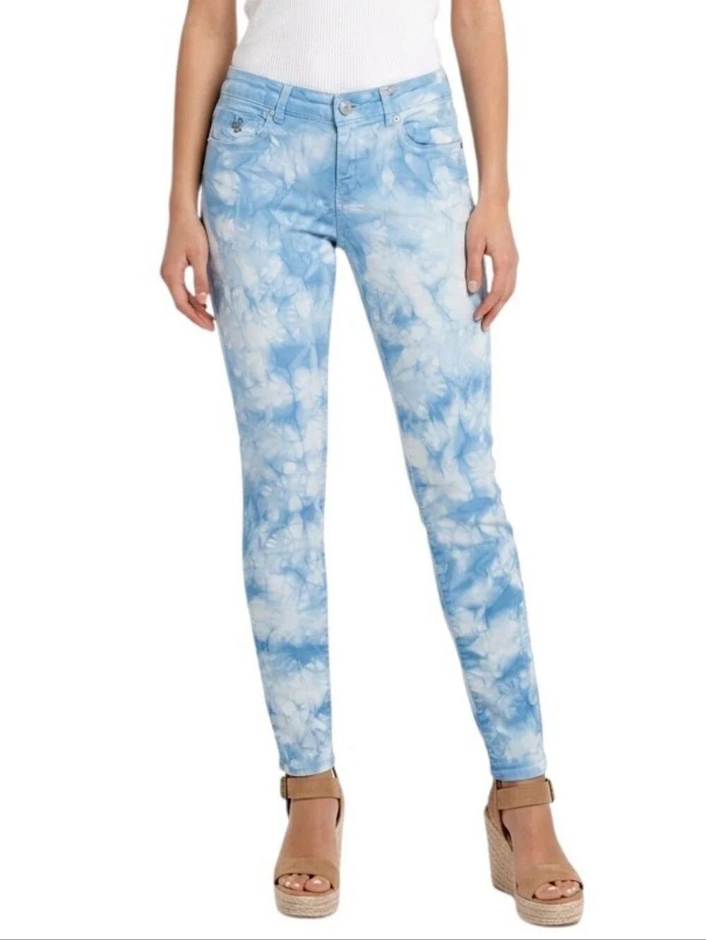 Maison Scotch La Parisienne Blue & White Tie-dye Skinny Jeans Size 27